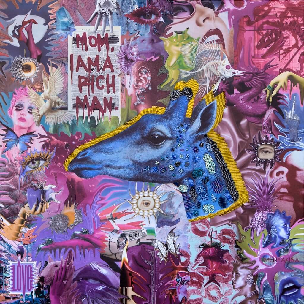 Blue Giraffe (diptych, right panel)